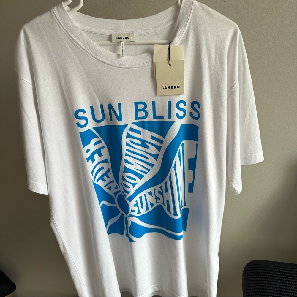 Sandro NWT Women’s 100% Organic Cotton T-Shirt Size Large